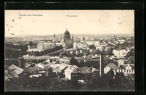 AK Potsdam, Panoramablick über die Stadt