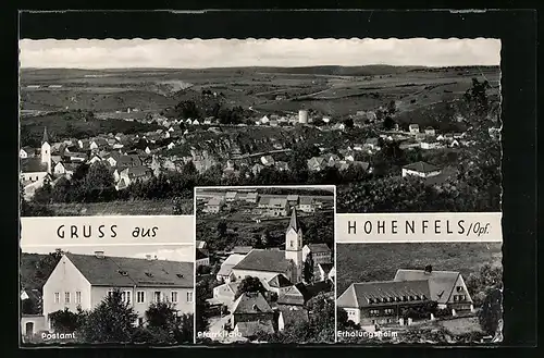 AK Hohenfels / Opf., Gesamtansicht, Postamt, Kirche und Erholungsheim