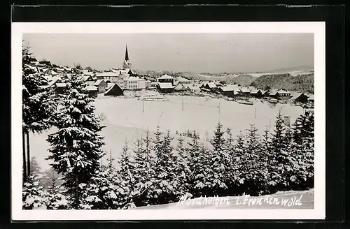 AK Nordhalben /Frankenwald, verschneite Ortsansicht im Winter