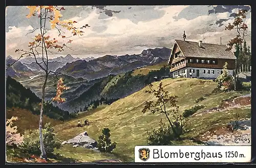 Künstler-AK Carl Moos: Blomberghaus mit Panorama