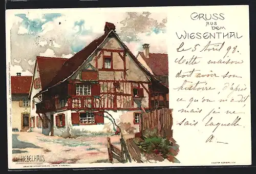 Künstler-AK K. Mutter: Wiesenttal, Hebelhaus