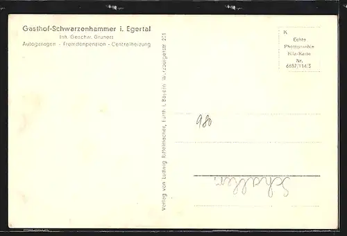 AK Schwarzenhammer, Strassenpartie am Gasthaus