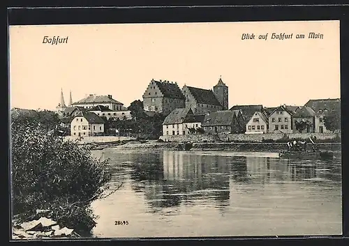 AK Hassfurt, Blick auf die Stadt über den Main