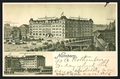 AK Nürnberg, Württemberger Hof, Garten-Restaurant