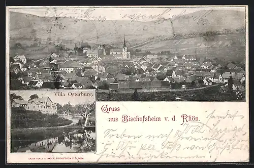 AK Bischofsheim v. d. Rhön, Villa Osterburg, Totalansicht