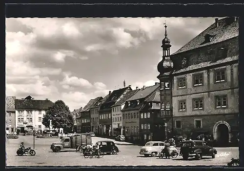 AK Königshofen / Grabfeld, Markt mit Rathaus