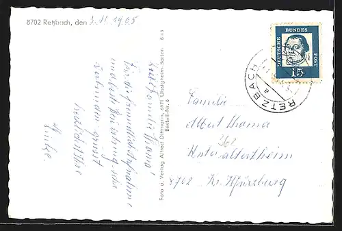 AK Retzbach a. Main, Ortsansicht vom anderen Ufer aus