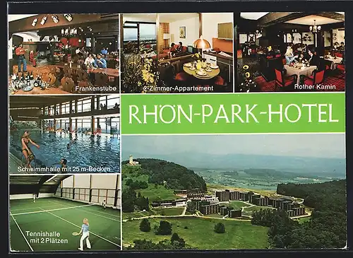 AK Roth v. d. Rhön, Rhön-Park-Hotel, Frankenstube, Rother Kamin, Hallenbad, Tennishalle