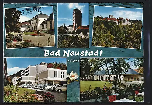 AK Bad Neustadt /Saale, Kirche, Schloss, Badhotel Kursaal