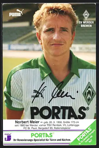 AK Fussballspieler Norbert Meier, SV Werder Bremen