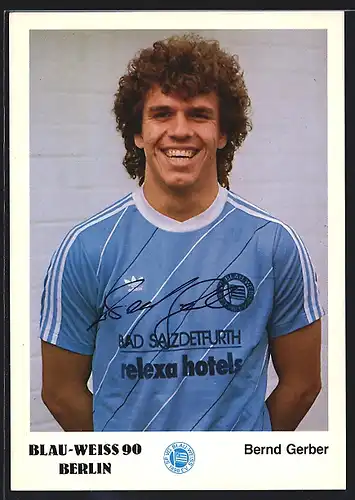 AK Fussballspieler Bernd Gerber, Blau-Weiss 90 Berlin