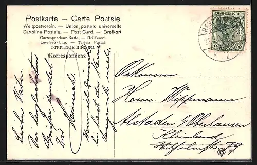 AK Berlin, Unter den Linden mit Denkmal