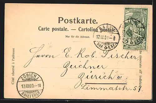 AK Basel, Barfüsserplatz aus der Vogelschau