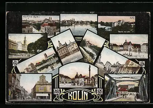 AK Kolin, Radnice, Namesti, Partie na Labi, Prazska ulica, Gymnasium