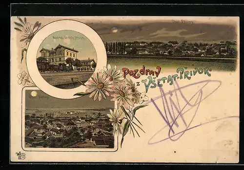 Lithographie Vsetaty, Nádrazí Privory, Obec Vsetaty, Obec Privory