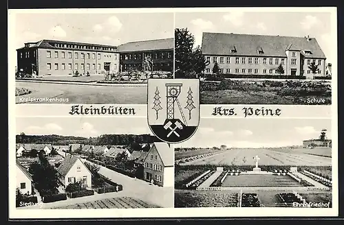 AK Kleinbülten, Ehrenfriedhof, Kreiskrankenhaus, Schule und Siedlung