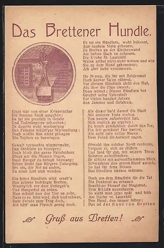 AK Bretten, Gedicht Das Brettener Hundle