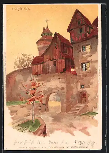 Künstler-AK P. Schmohl: Nürnberg, Partie an der Burg