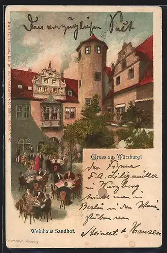 AK Würzburg, Gaststätte Weinhaus Sandhof