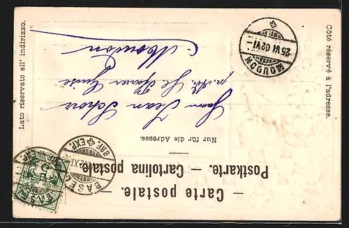 Passepartout-Lithographie Basel, Stadtpanorama, Kantonwappen der Schweiz