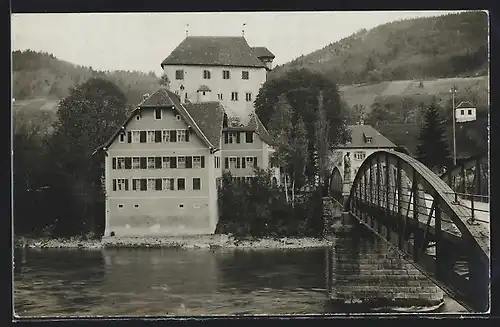 AK Kaiserstuhl / AG, Flussbrücke und Wohnhäuser