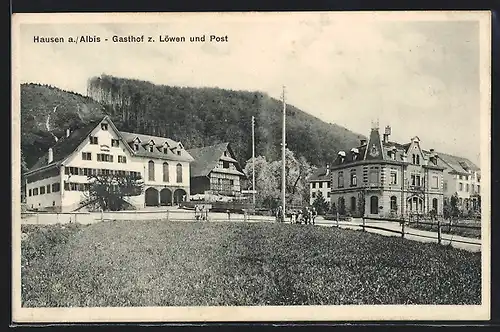 AK Hausen a. Albis, Gasthof z. Löwen und Post