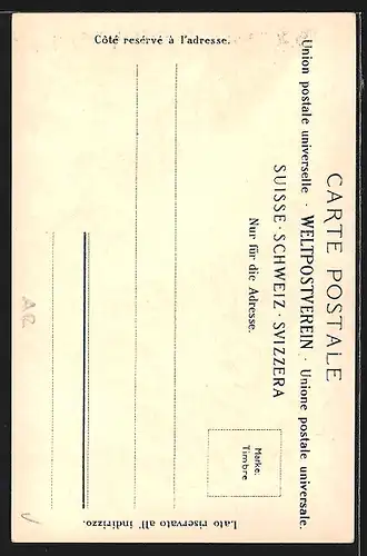 AK Wildkirchli, Gläubige steht vor dem Kirchlein