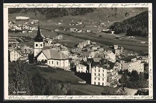 AK Davos, Teilansicht mit Kirche