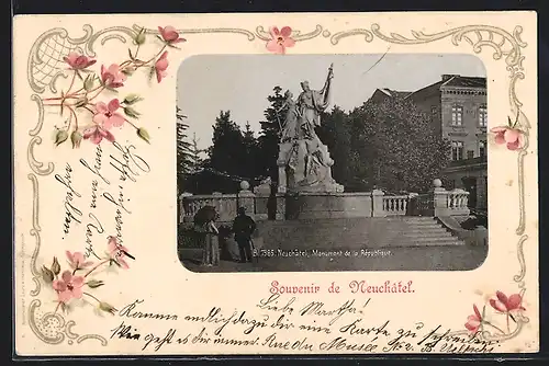 Passepartout-AK Neuchatel, Monument de la République