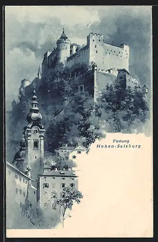 Künstler-AK Salzburg, Festung Hohensalzburg