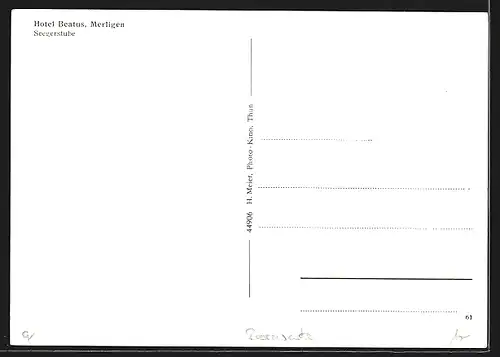 AK Merligen, Hotel Beatus, Innenansicht