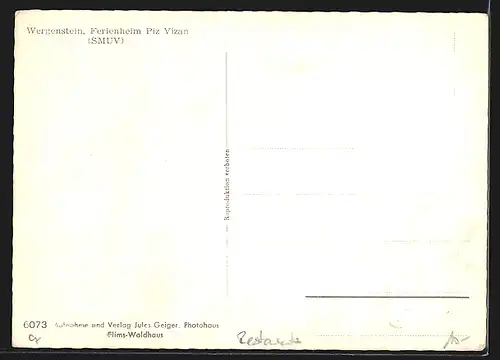 AK Wergenstein, Ferienheim Piz Vizan des SMUV, Innenansicht