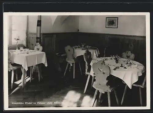 AK Madulein, Restaurant Palazzo Josty, Winkel in der Stube