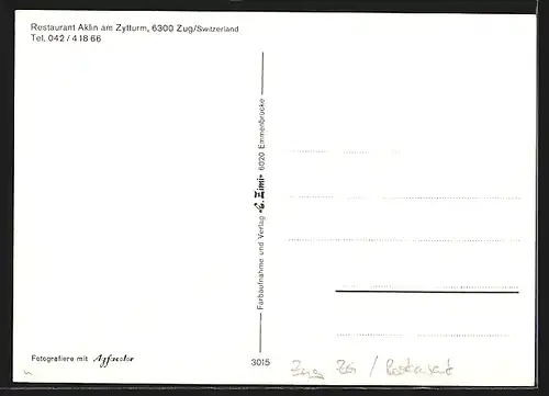 AK Zug, Restaurant Aklin am Zytturm