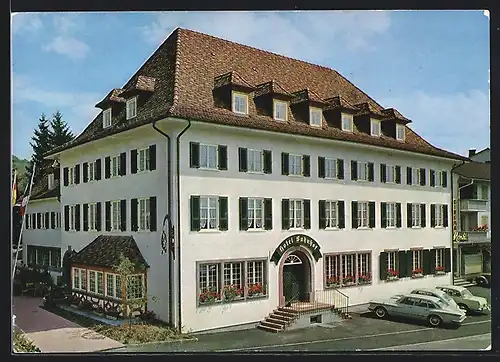 AK Döttingen, Hotel Bahnhof Döttingen-Klingnau, Strassenansicht aus der Vogelschau