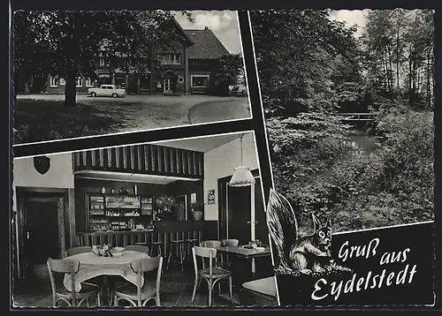AK Eydelstedt, Gasthof Zur Post und Gemischtwarenhandlung Heinrich Brinkmann, Waldidylle