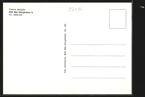 AK Bad Königshofen, Pension Hermine, Bes. Familie Neuhöfer