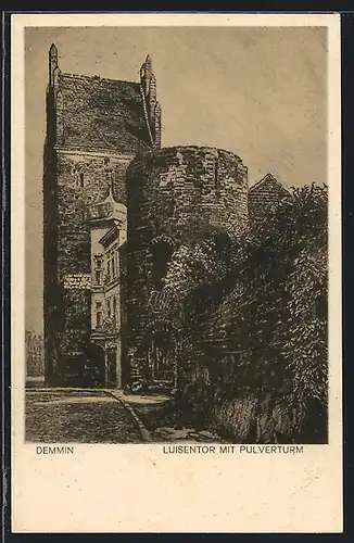 AK Demmin, Luisentor mit Pulverturm