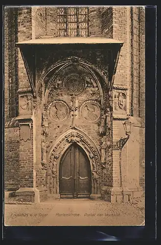AK Frankfurt / Oder, Marienkirche, Portal der Vorhalle