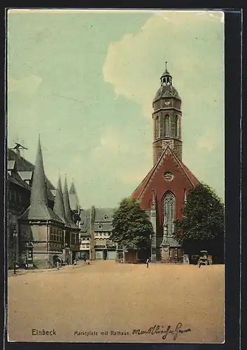 AK Einbeck, Marktplatz mit Rathaus