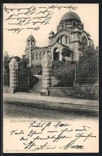 AK Bad Kissingen, Blick zur Russischen Kirche