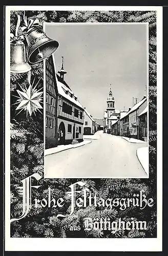 AK Böttigheim, Strassenpartie im Ort zu den Festtagen