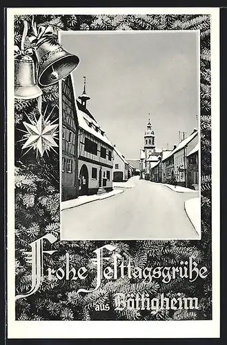 AK Böttigheim, Strassenpartie im Ort zu den Festtagen