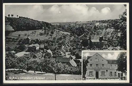 AK Leidersbach i. Spessart, Gasthaus zum grünen Tal, Teilansicht