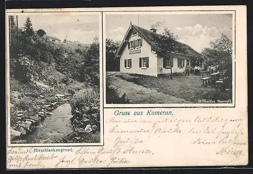 AK Bayreuth, Gasthaus Forsthaus Kamerun, Partie am Hirschlackengrund