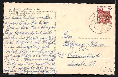 AK Wipfeld /Main, Flusspartie, Kirche, Strassenpartie