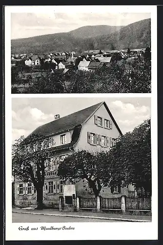 AK Maulburg /Baden, Gasthaus zum Bahnhof A. Volz, Ortsansicht aus der Vogelschau