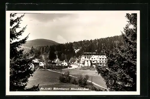 AK Mönichkirchen, Ortsansicht mit Alpenhotel Lang