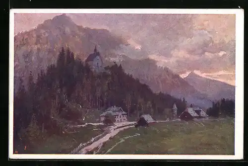 Künstler-AK Karl Ludwig Prinz: Mariazell-Ursprung, Siegmunds-Kapelle