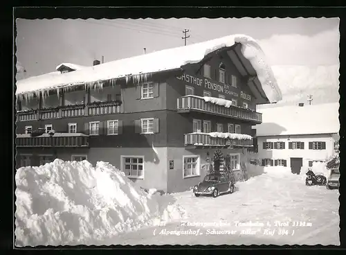 AK Tannheim / Tirol, Gasthof-Pension Zum Schwarzen Adler